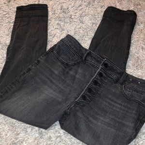 EXPRESS 5 BUTTON FLY DENIM PERFECT LIFT  HIGH RISE ANKLE LEGGING JEANS